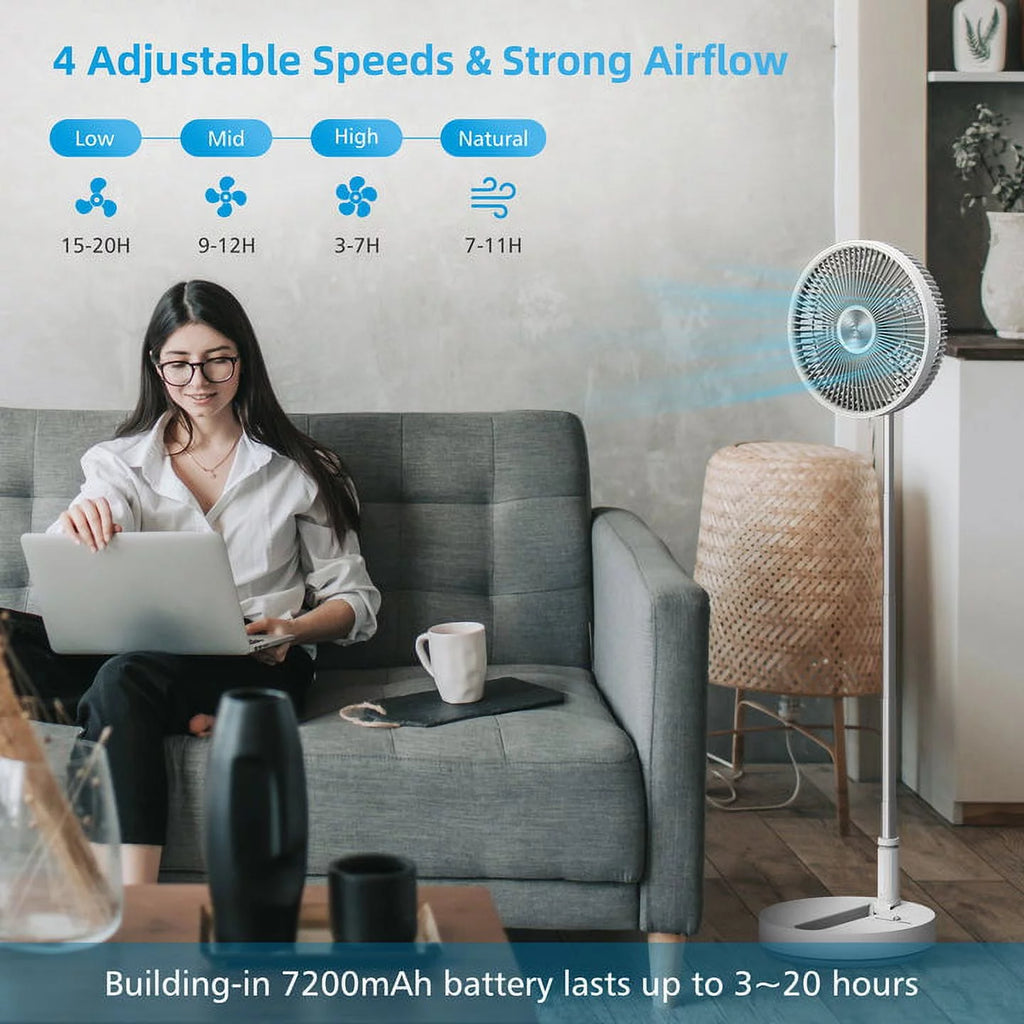 Foldable Portable Adjustable Oscillating Standing Fan W217