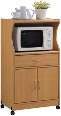 White Microwave Cart with One Drawer C186