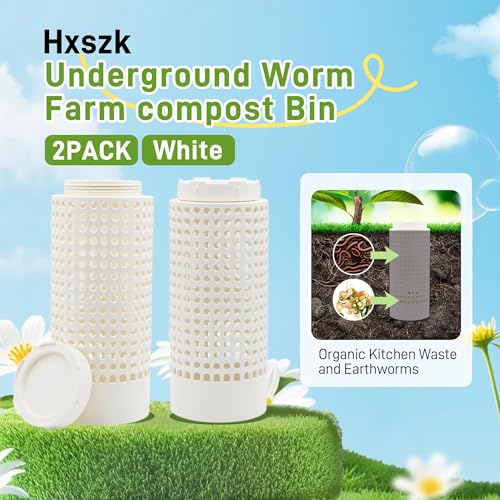 2-Pack White PVC Worm Compost Bin P938721
