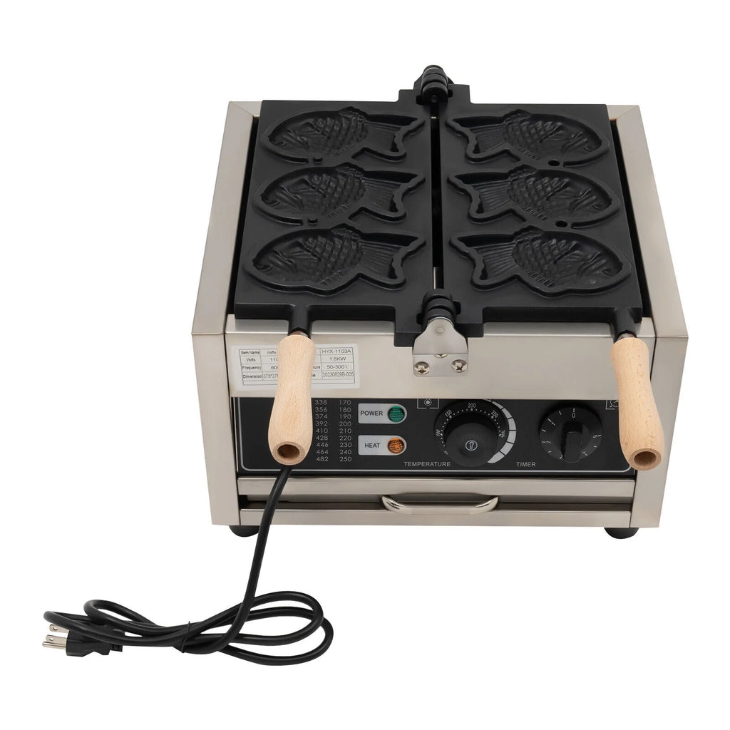 Nonstick Stainless Steel Fish Shape Waffle Maker 110V 1500W 3 PCS I3420